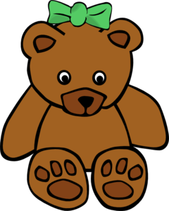 Bear With Ribbon clip art - vector clip art online, royalty free ...