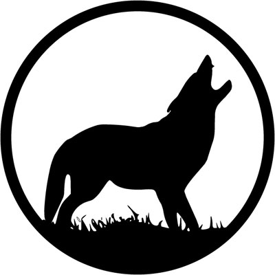 Wolf Howling Circle Decal - Custom Wall Graphics
