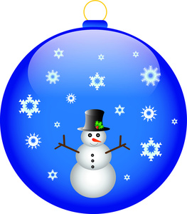 Christmas Ornament Clipart Image - Snowman Christmas Ornament