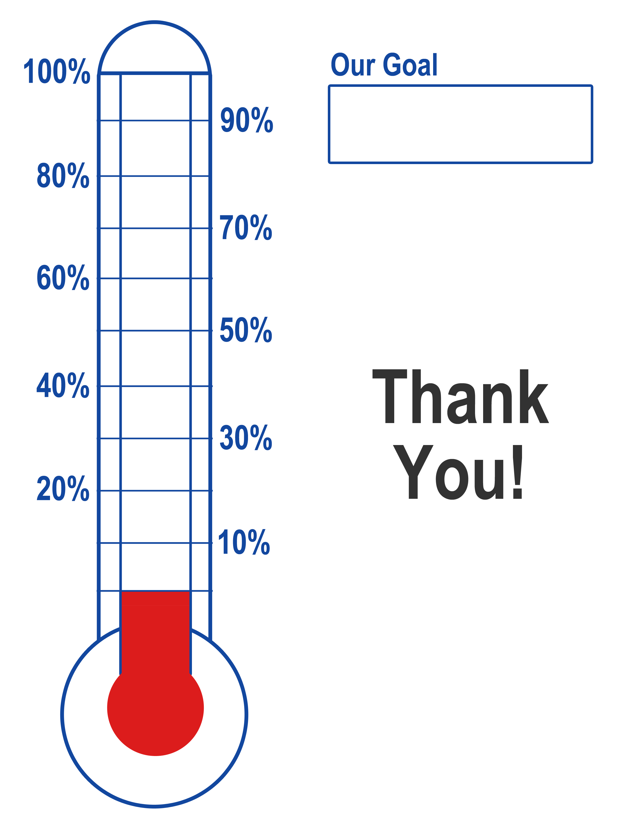 Empty Charity Thermometer Template Clipart Best