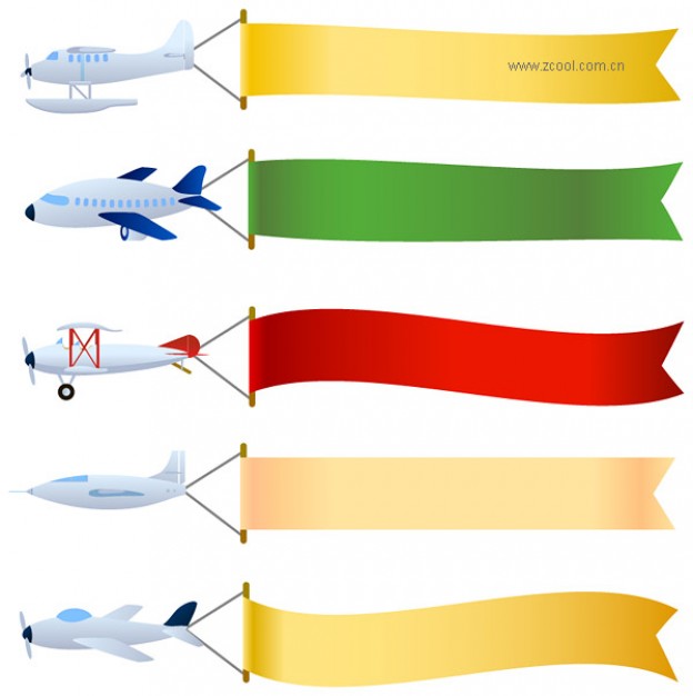 Aircraft towing banners vector material | Download free Vector