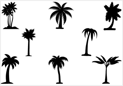 Palm tree silhouette vector pack | Silhouette Clip ArtSilhouette ...