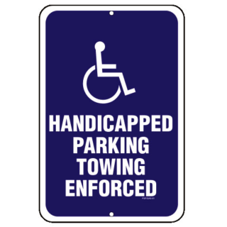 ADA Symbol Handicapped Parking Towing Enforced Sign | Barco Products