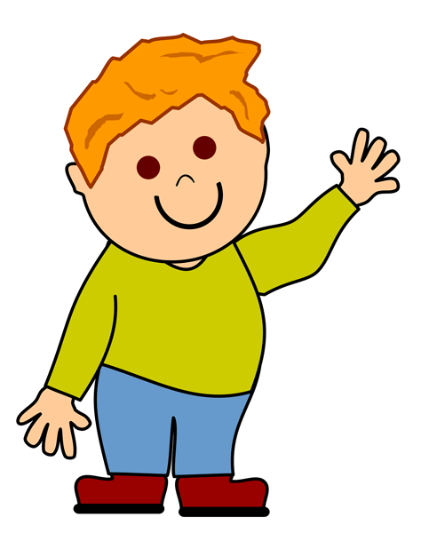 Little Boy Waving - Free Clip Art