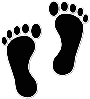 Baby Footprints Black And White Clipart
