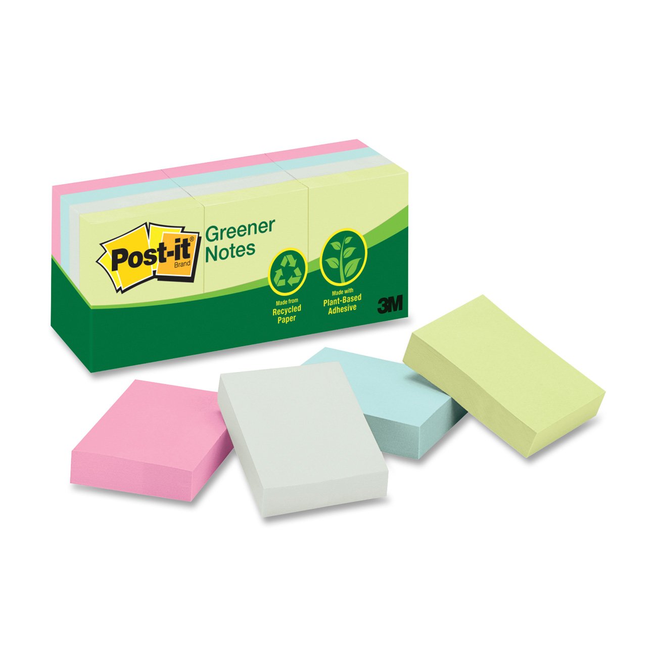 Post-it Notes, Original Pad, 1 3/8 Inches x 1 7/8 Inches, Recycled ...