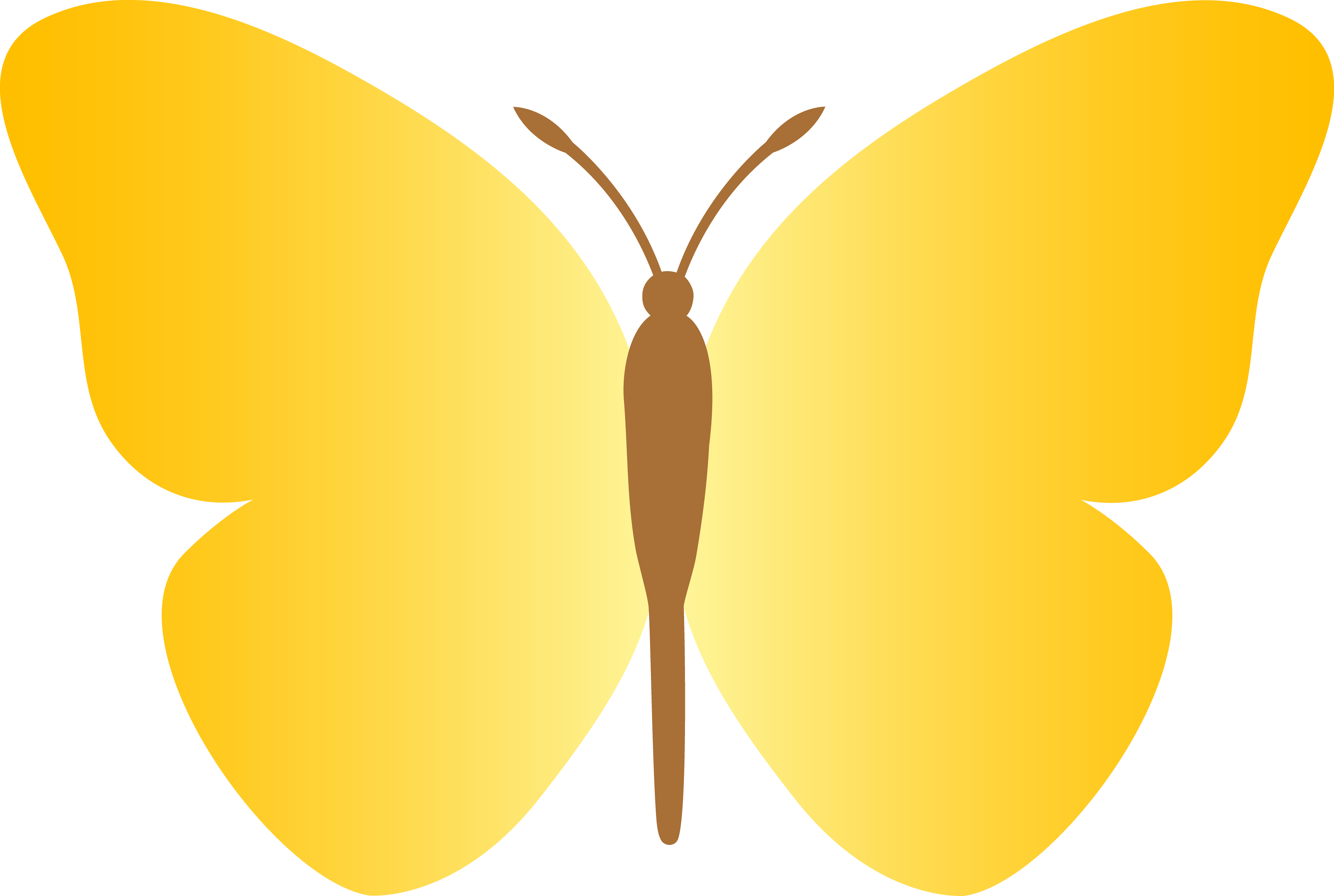 Simple yellow butterfly clipart