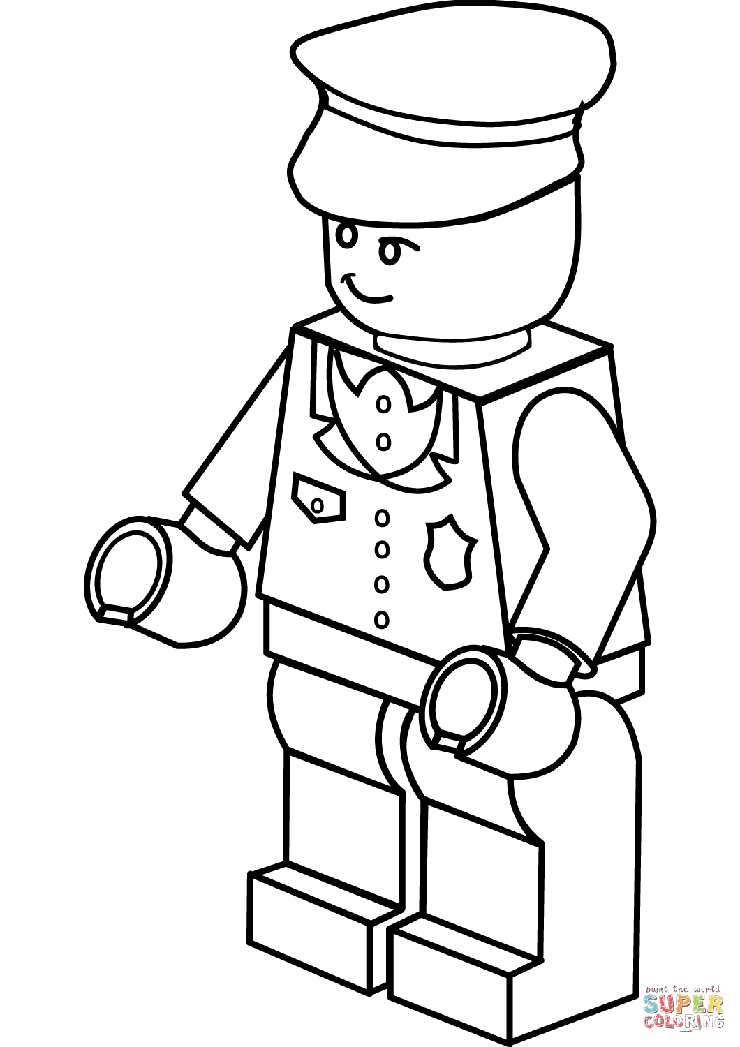 Lego Policeman coloring page | Free Printable Coloring Pages