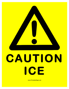 Printable Ice Warning Sign