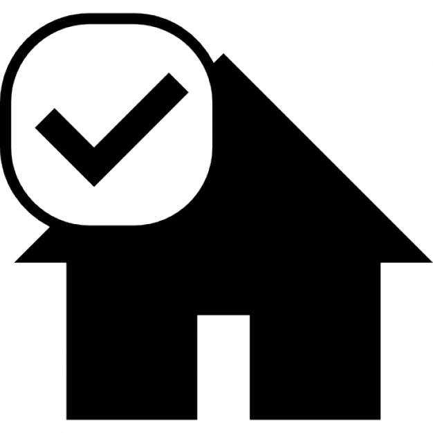 House silhouette with check mark Icons | Free Download