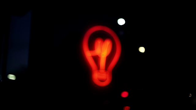 Defocused Neon Light Bulb Black Background Stock Footage Video ...