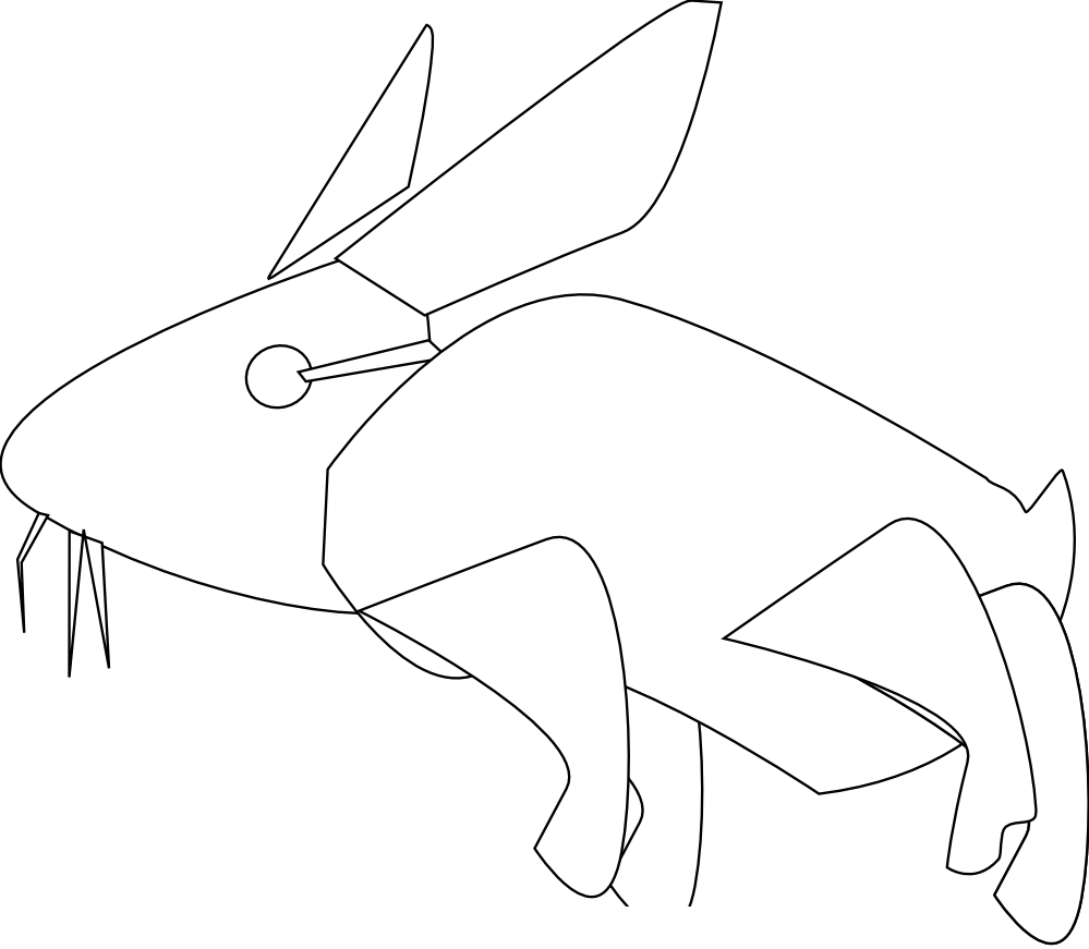 Clip Art: rabbit stencil black white line easter ...