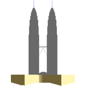Petronas Twin Towers (silhouette) clipart, cliparts of Petronas ...