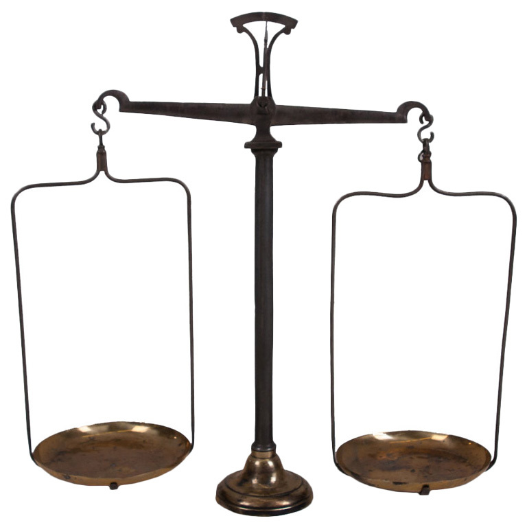 French 19th Century Brass and Cast Iron Balance Scale at 1stdibs