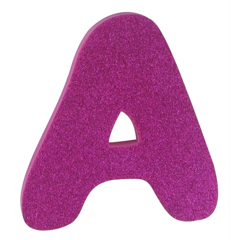 Hobbycraft Glitter Foam Letter A Pink | Hobbycraft