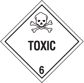 Toxic Hazard Class 6 Material Shipping Labels