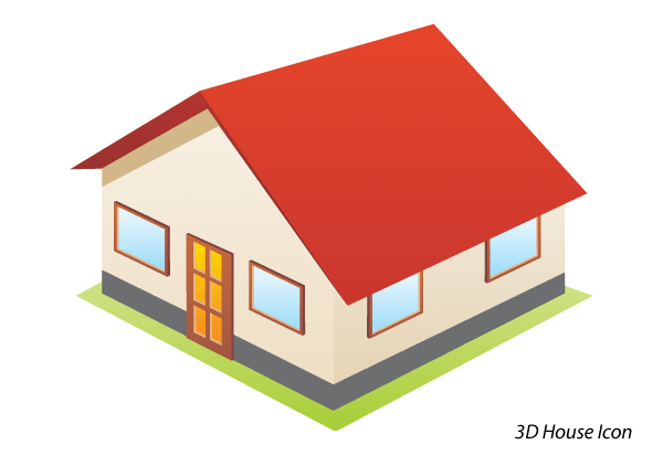 3D House Icon Free Vector | Download Free Vector Art | Free-Vectors