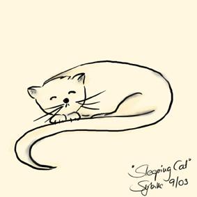 Sleeping Cat (Line Drawings)