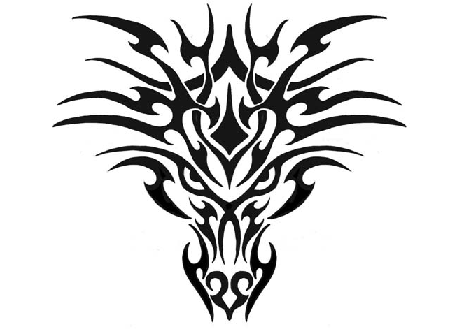 Logos For > Tribal Dragon Head Logo