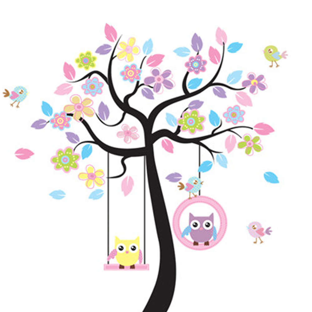 Aliexpress.com : Buy Lovely Cartoon Couple Owl Swing Tree Colorful ...