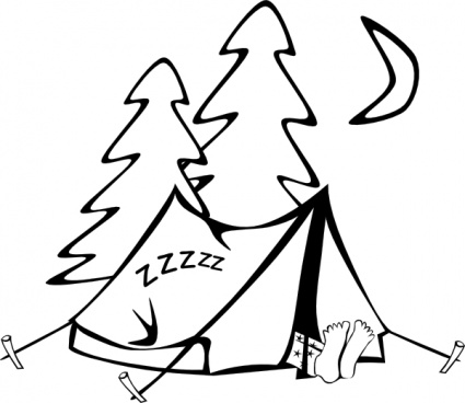 Sleeping In A Tent clip art vector, free vector graphics