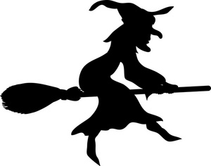 Witch Clipart Image - An Old Hag Wicked Witch Flies on Her ...