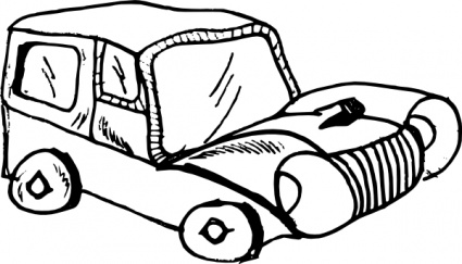 Vehicles For > Cartoon Car Black And White Clip Art