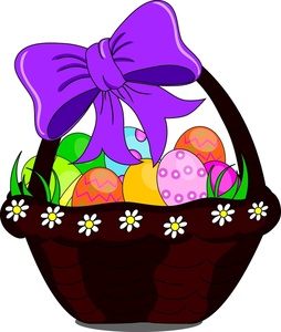 Easter Basket Clipart Image - Easter Basket Filled with Eggs