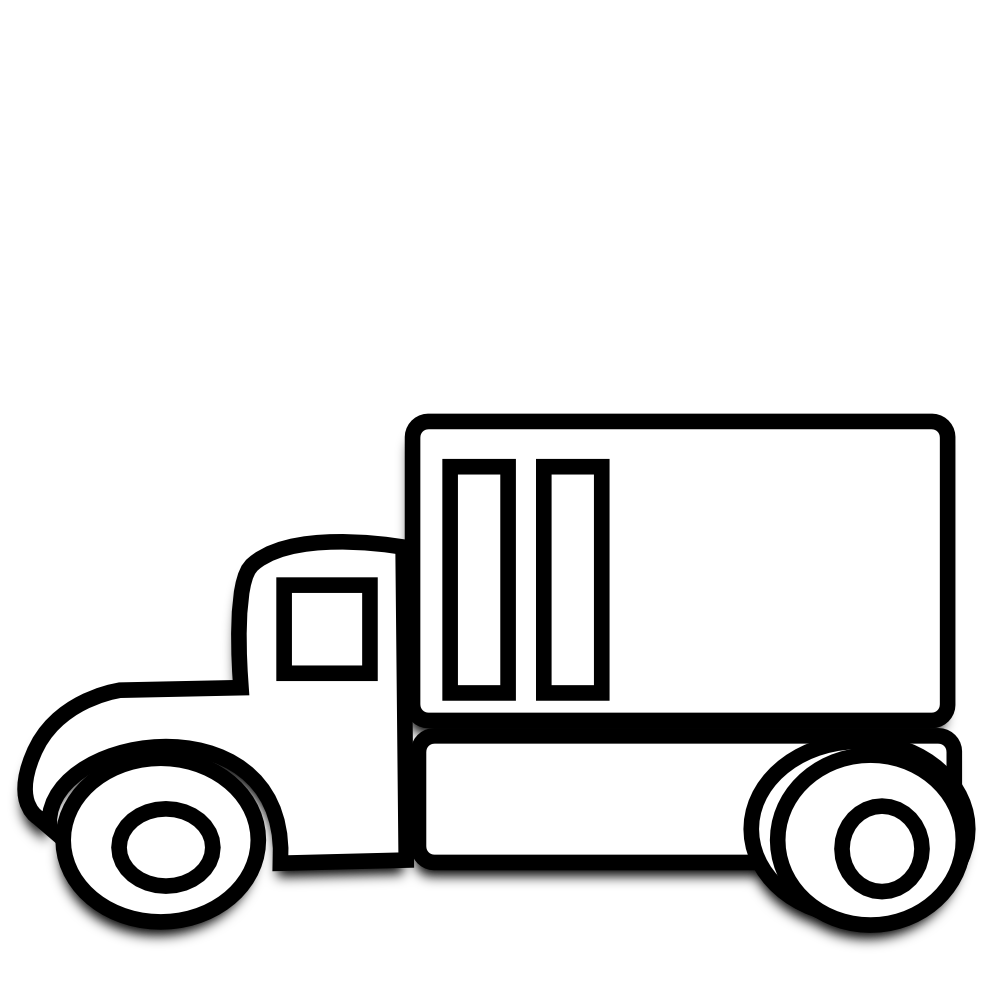 Semi Truck Black And White Clipart