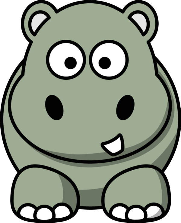 Cartoon hippo - vector Clip Art