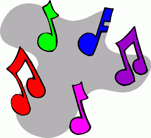 Clipart of musical notes and instruments