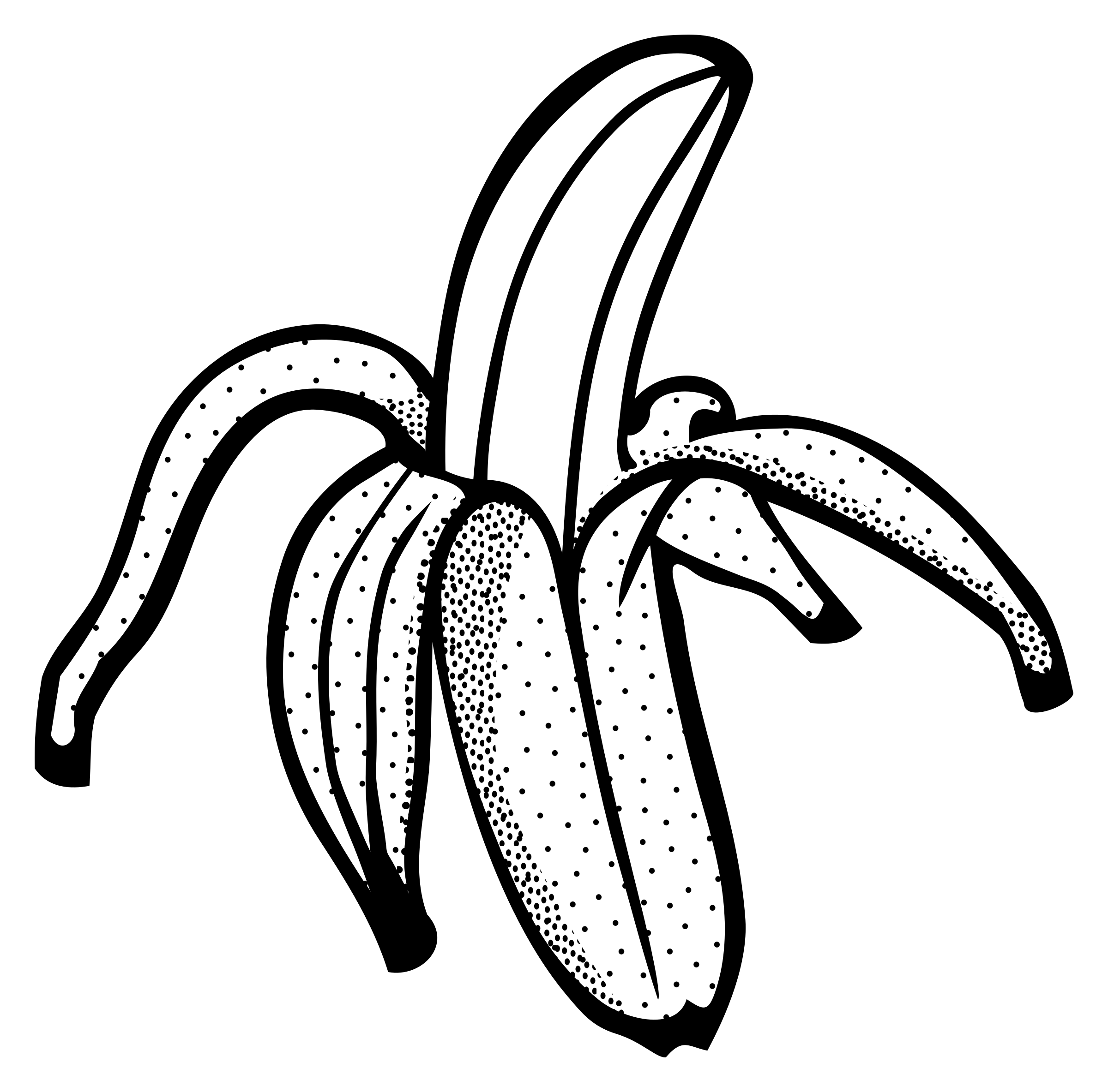 Clipart - banana - lineart