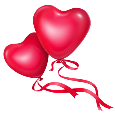 Red Heart Balloons Clipart
