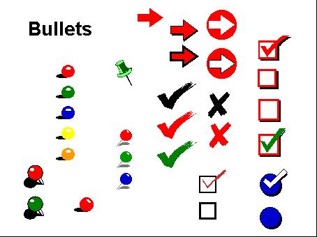 Bullet points clipart