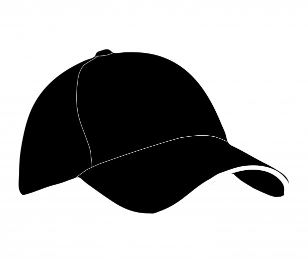 Baseball cap clipart black and white