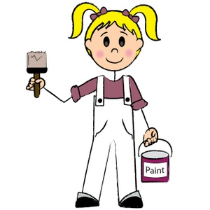Painter Clipart Image - Stick Figure Female Painter Holding a Can ...