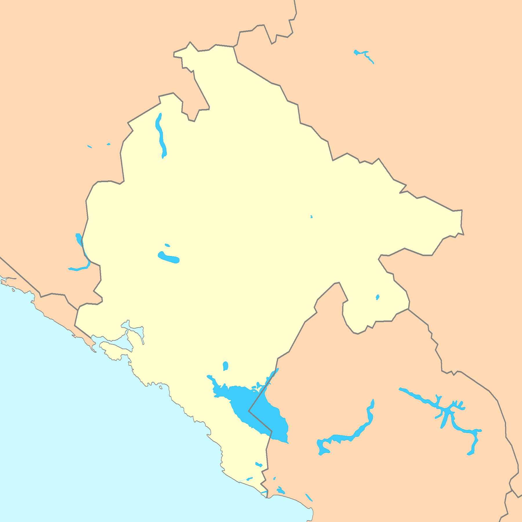 Montenegro Map Blank - Mapsof.