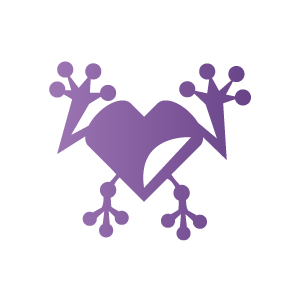 Heart Clipart - Purple Heart with Frog shaped with Black ...