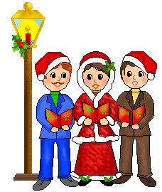 Christmas clip art Christmas carolers by street lantern