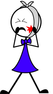 Toothache Cartoon Clipart Image - Stick Figure Person, Woman with ...
