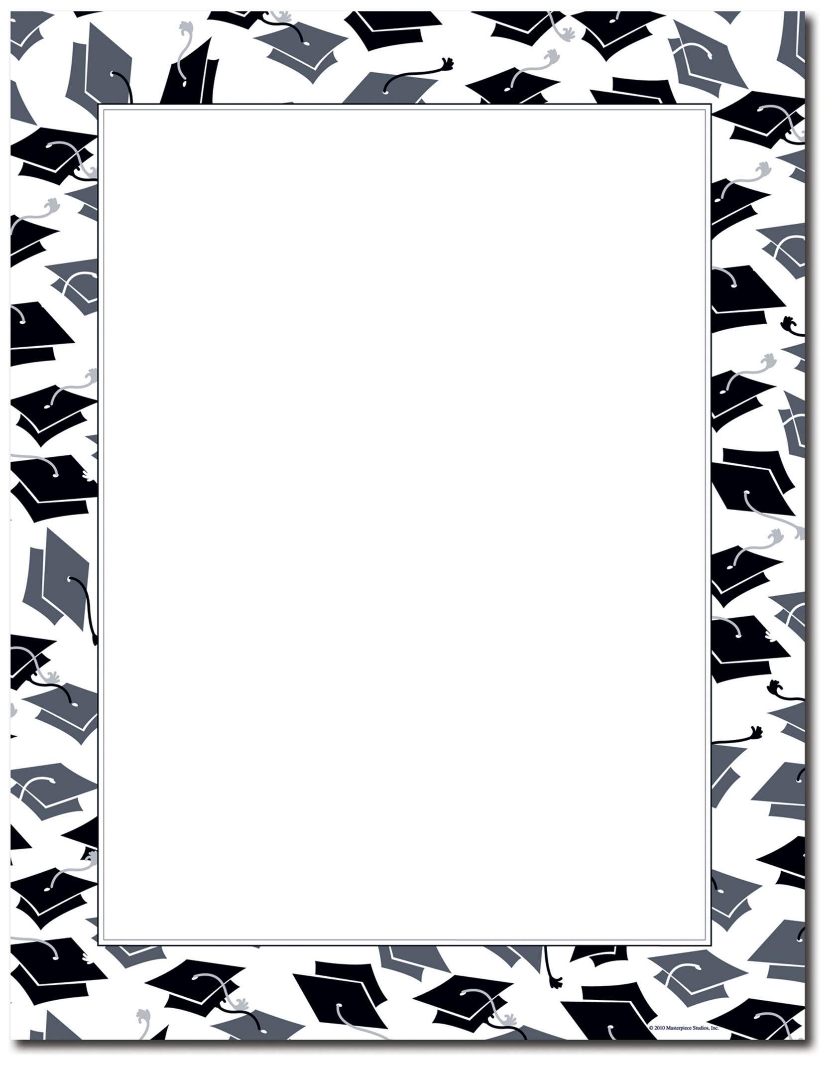 free printable graduation paper | Mortar Hat Border Letterhead ...