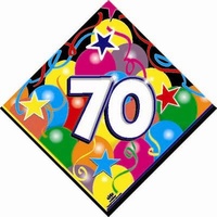 70th birthday party supplies + balloons