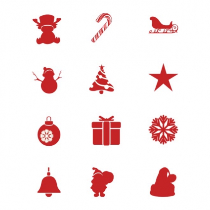 Free vector christmas silhouette icon collection | free icon packs ...