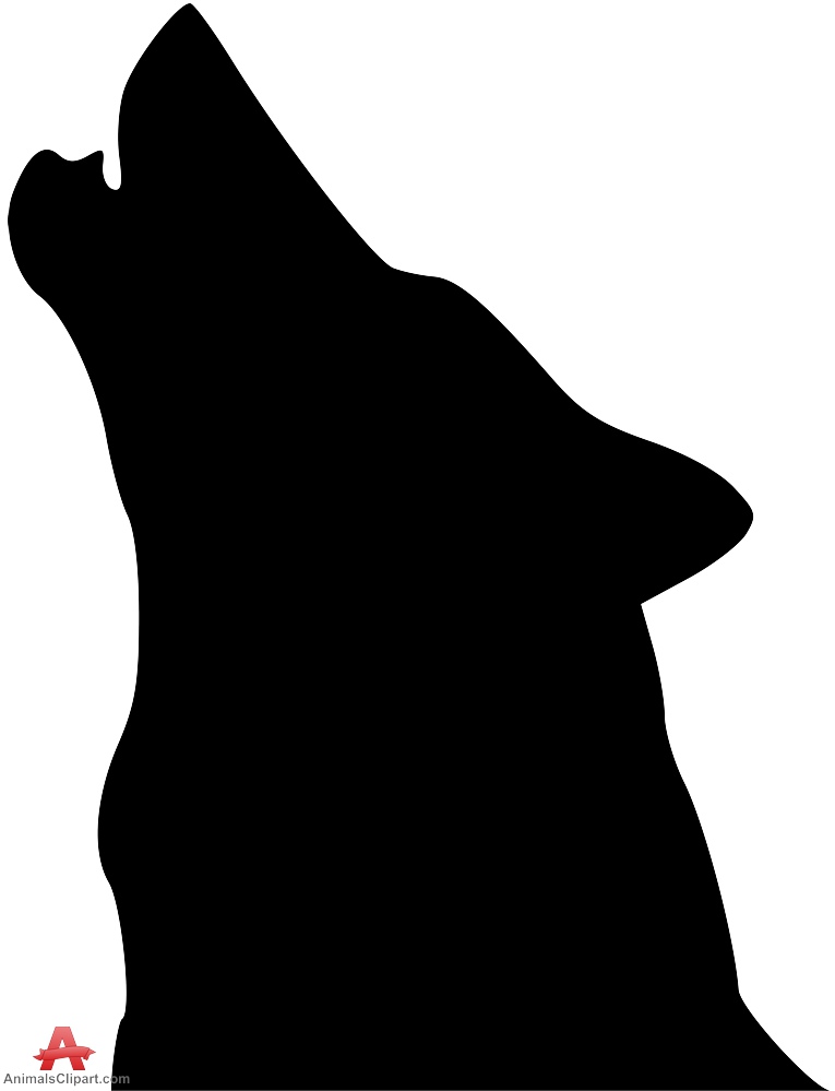 Wolf with Head Up Howling Silhouette | Free Clipart Design Download