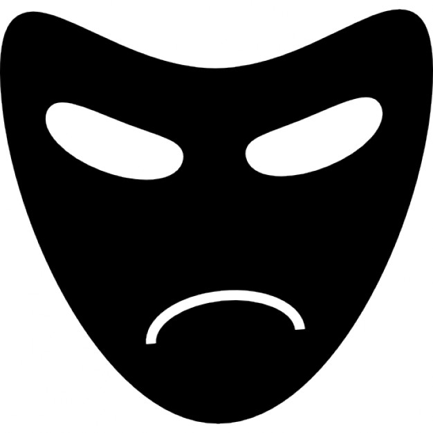 Drama, sad mask shape, IOS 7 interface symbol Icons | Free Download