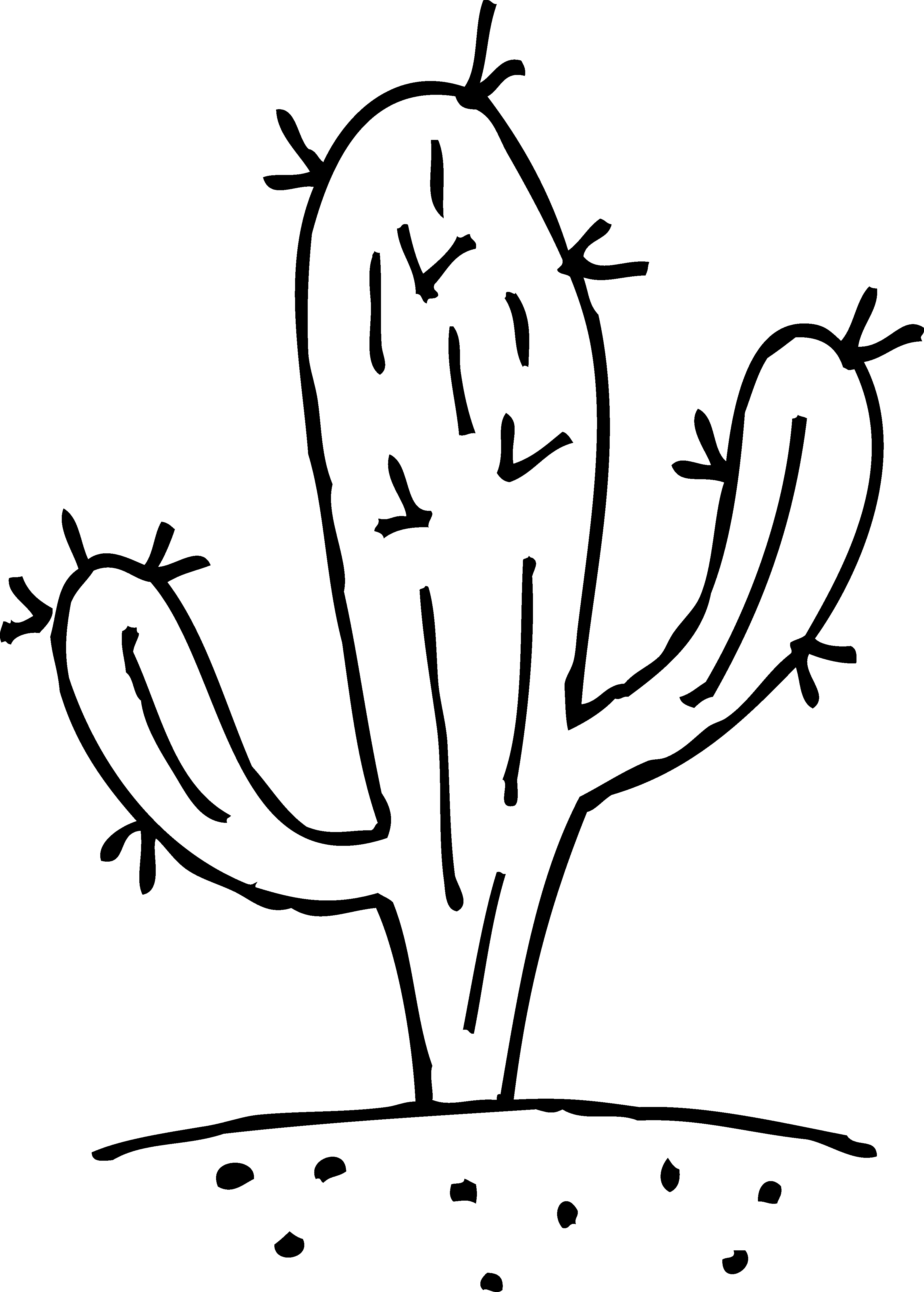 Cactus Clipart Black And White - Tumundografico