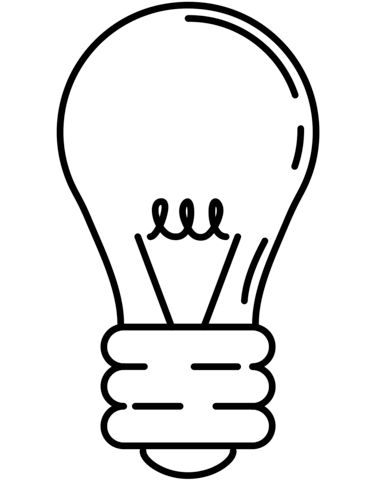 Lightbulb coloring page | Free Printable Coloring Pages