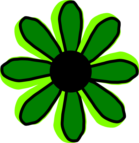 Green Flower 2 Clip Art - vector clip art online ...