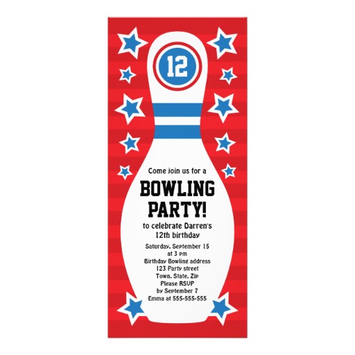 40th Birthday Ideas: Ten Pin Bowling Birthday Invitation Templates