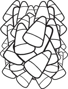 Free, Printable Candy Corn Coloring Page for Kids